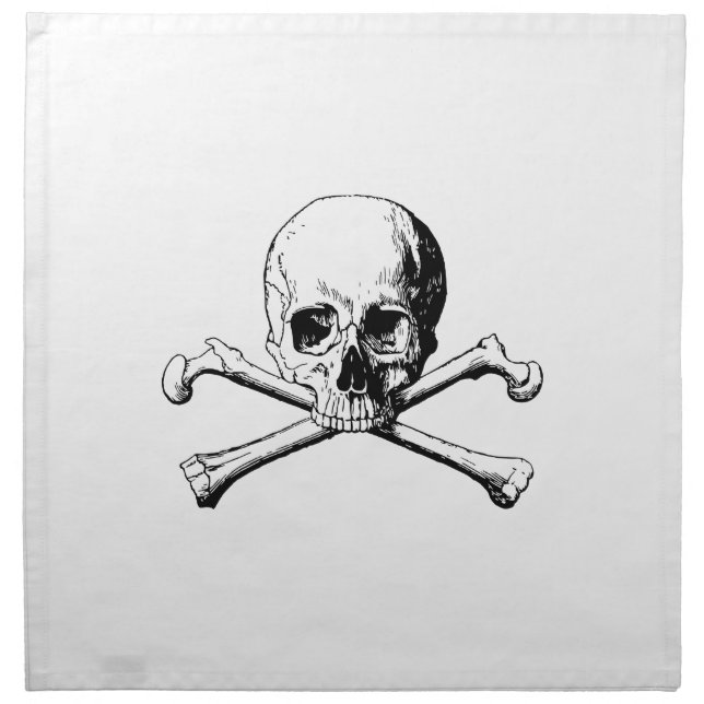 Crossbones skull cloth napkin (Front)