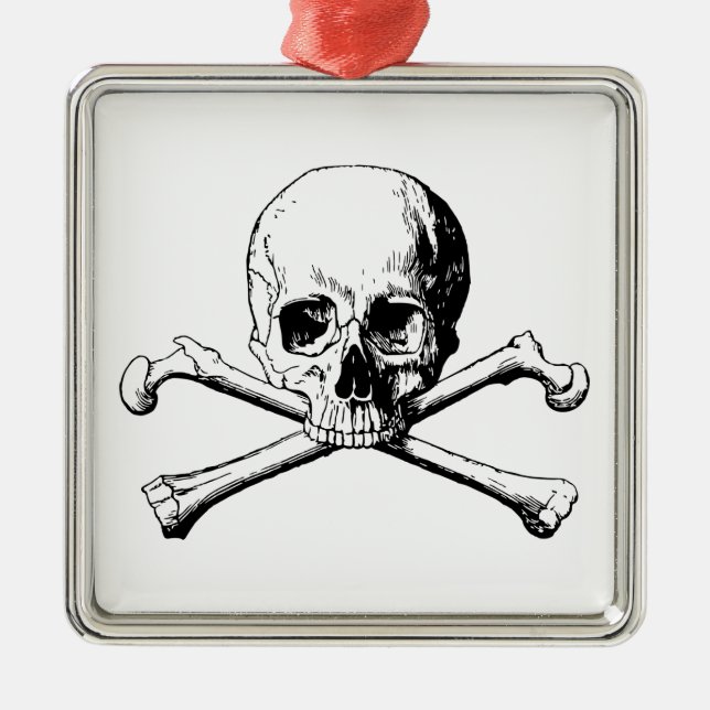 Crossbones skull metal ornament (Front)