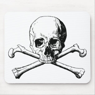 Crossbones skull mouse pad