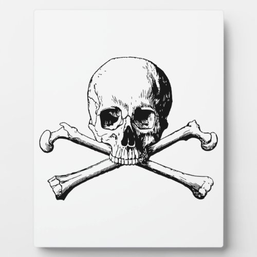 Crossbones skull plaque