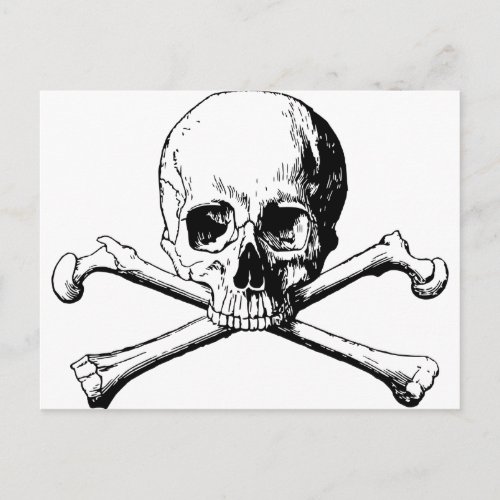 Crossbones skull postcard