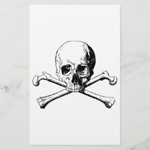 Crossbones skull stationery