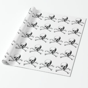Crossbones skull wrapping paper