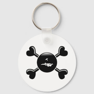Crossbones Skydiving Keychain