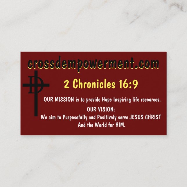 crossdempowerment.com business card (Front)