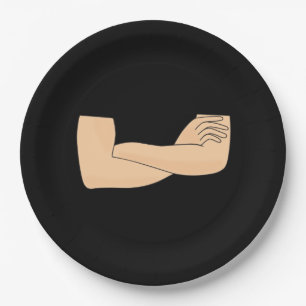 Crossed arms paper plates