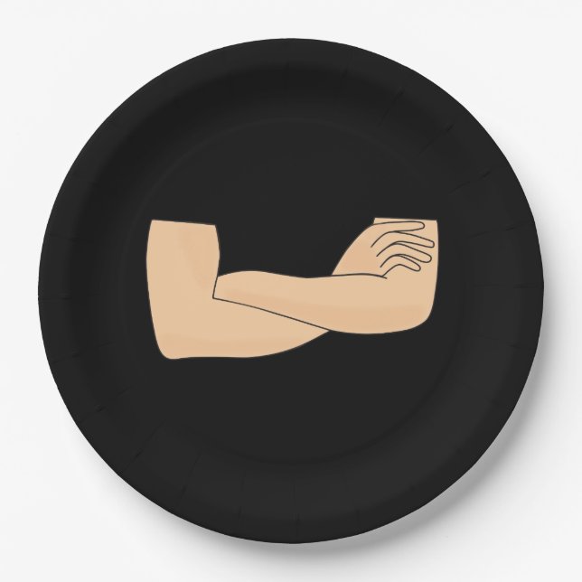 Crossed arms paper plates (Front)