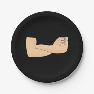Crossed arms paper plates