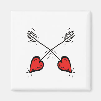 Crossed Arrow Hearts by Cussdum Designs Magnet