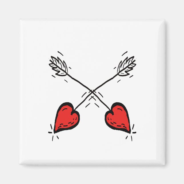 Crossed Arrow Hearts by Cussdum Designs Magnet (Front)