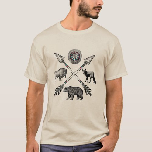 Crossed Arrows And Wildlife T_Shirt