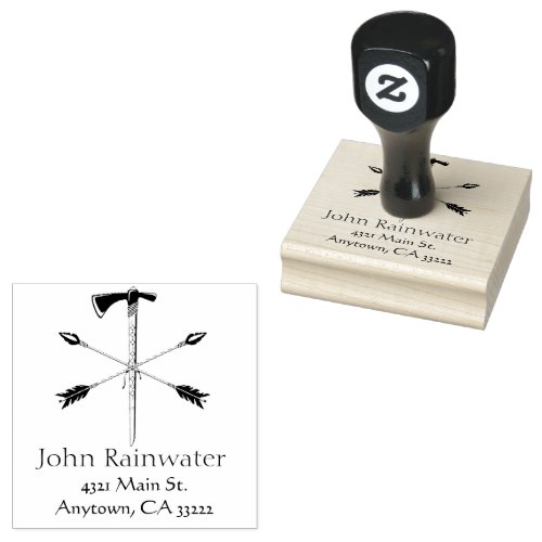 Crossed Arrows  Ax Personalized Rubber Stamp