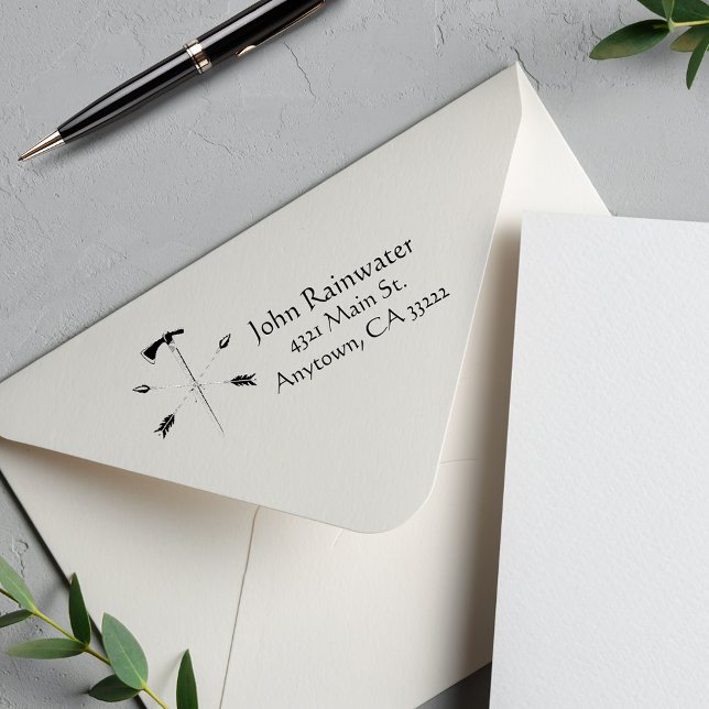 Crossed Arrows & Ax Personalized Self-inking Stamp (Creator Uploaded)