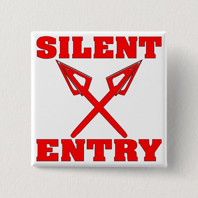 Crossed Arrows Silent Entry Pinback Button (Front)