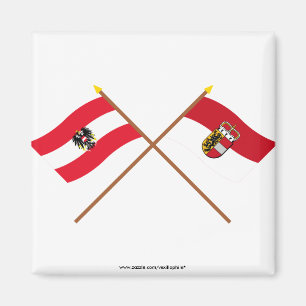 Crossed Austria and Salzburg flags Magnet