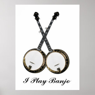 CROSSED BANJOS-POSTER POSTER