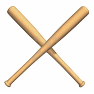 Crossed Baseball Bats Statuette