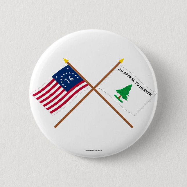 Crossed Bennington and Washington's Cruisers Flags Button (Front)