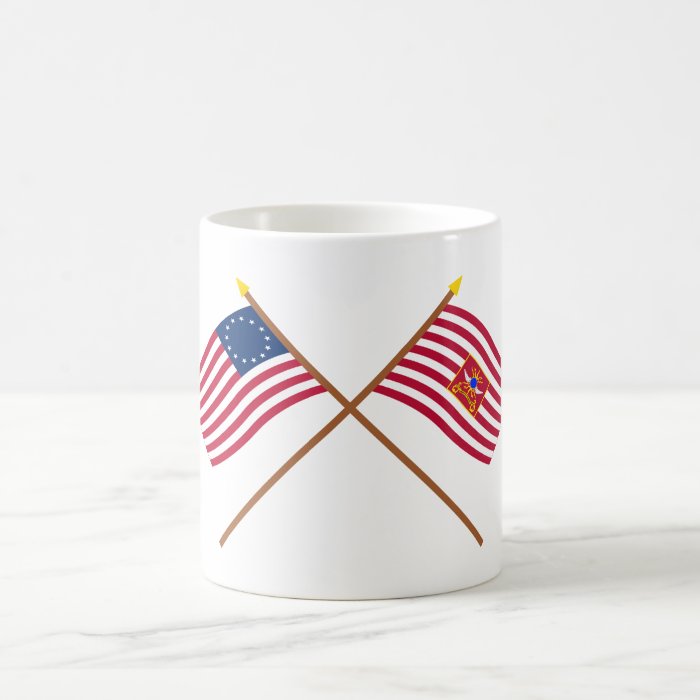 Crossed Betsy Ross and Sheldon's Horse Flags Coffee Mug