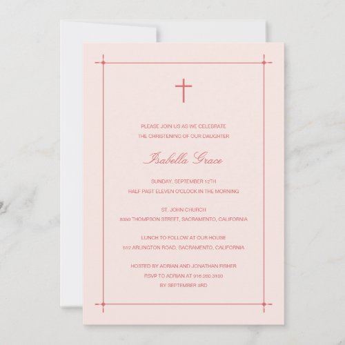 Crossed Border Baptism/Christening Invitation