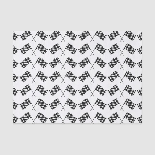 Crossed Checkered Flags Tissue Paper (Front)