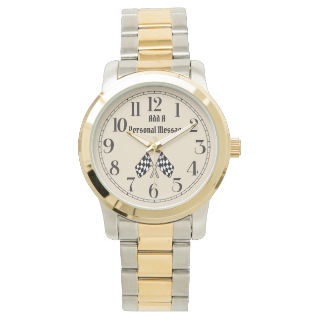 Crossed Checkered Flags Watch (Front)