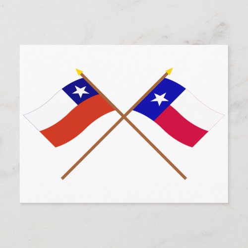 Crossed Chile and Texas Flags Postcard