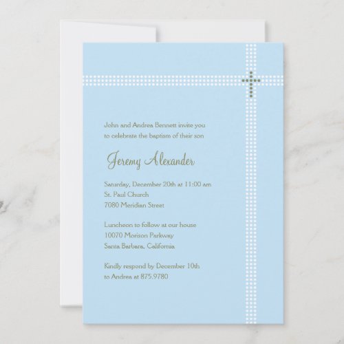 Crossed Corner Baptism/Christening Invitation