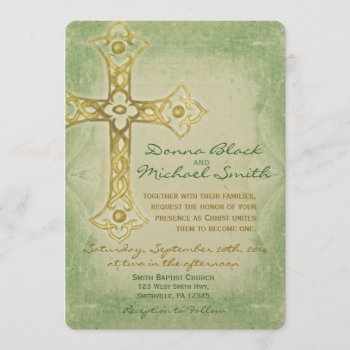 Crossed Corner Religious Wedding Invitations by jdlhammond at Zazzle