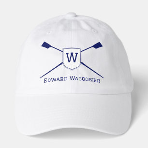 Crossed Crew Rowing Blades Monogram Name Initial Hat