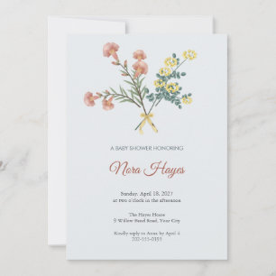 Crossed Desert Willow Baby Shower Invitation