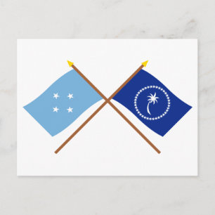 Crossed Flags of Micronesia and Chuuk Postcard