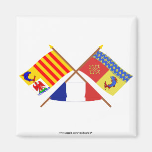 Crossed flags of PACA and Hautes-Alpes Magnet