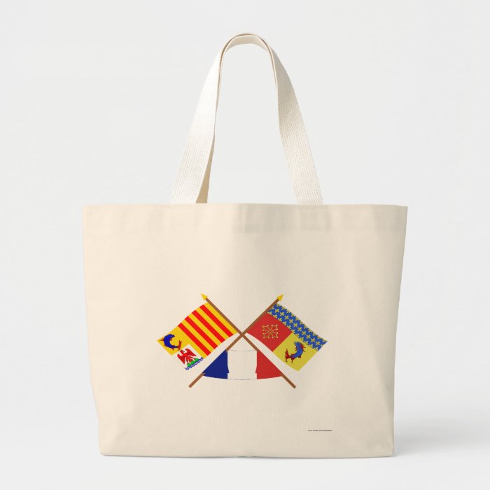 Crossed flags of PACA and Hautes Alpes Tote Bags