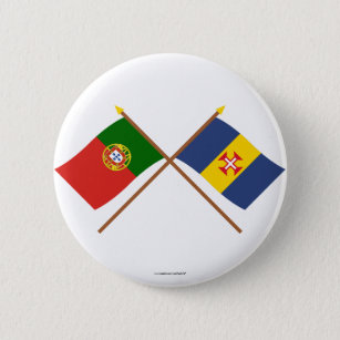 Crossed Flags of Portugal and Madeira Button