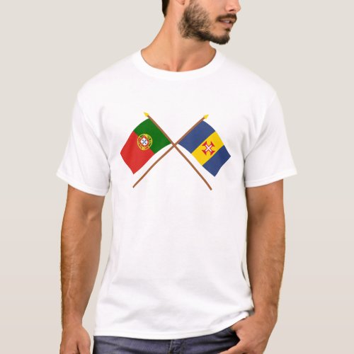 Crossed Flags of Portugal and Madeira T_Shirt
