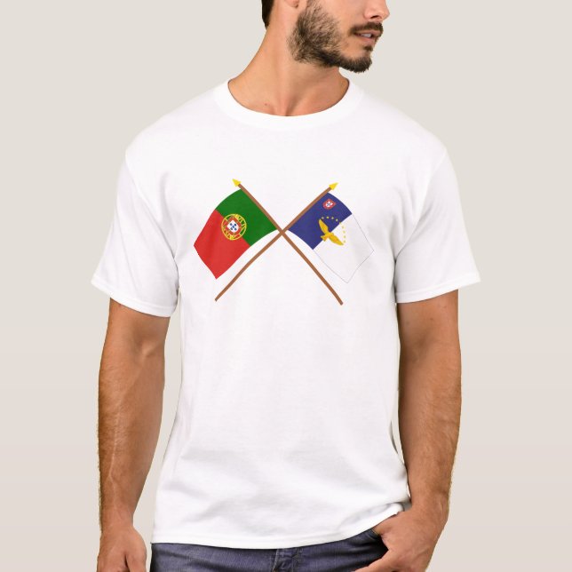 Crossed Flags of Portugal and the Azores T-Shirt (Front)