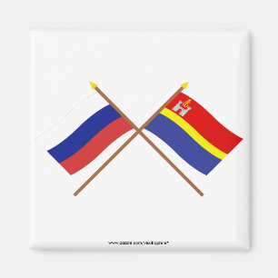 Crossed flags of Russia and Kaliningrad Oblast Magnet