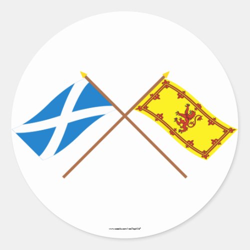 Crossed Flags of Scotland Classic Round Sticker