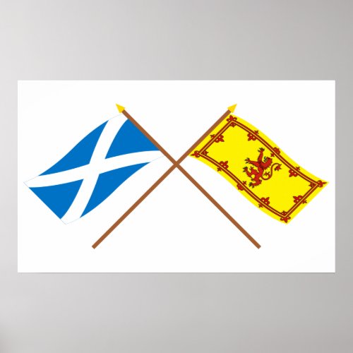 Crossed Flags of Scotland Poster