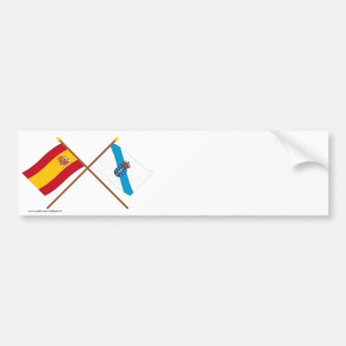 Crossed flags of Spain and Galicia Bumper Sticker