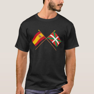 Crossed flags of Spain and País Vasco (Euskadi) T-Shirt