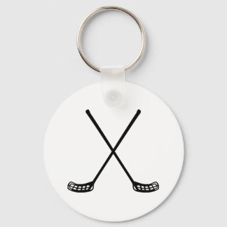 Crossed floorball rackets keychain