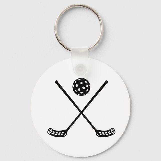 Crossed floorball sticks keychain (Front)