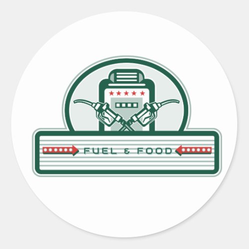 Crossed Fuel Nozzle Gas Pump Retro Classic Round Sticker