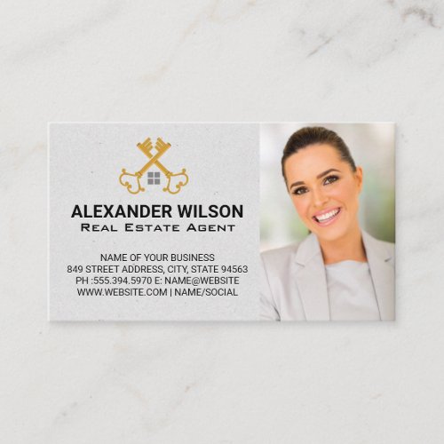 Crossed Gold Keys  Business Woman Business Card