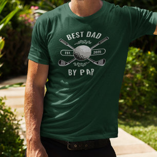 Crossed Golf Clubs & Golf Ball Best Dad By Par T-Shirt