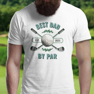 Crossed Golf Clubs & Golf Ball Best Dad By Par T-Shirt