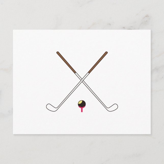Crossed Golf Clubs Postcard (Front)