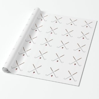 Crossed Golf Clubs Wrapping Paper by Grandslam_Designs at Zazzle
